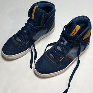 LEVI'S Men 8.5M Mason High-Top Fashion Denim Sneakers Size 8.5